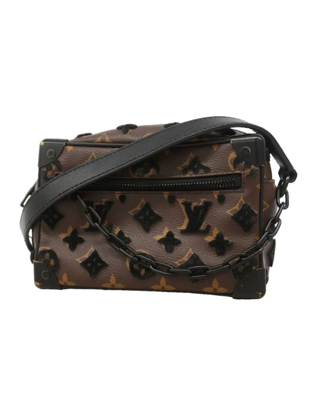 Louis Vuitton Shoulder Bag Monogram Tuffetage Mini Soft Trunk Brown Black